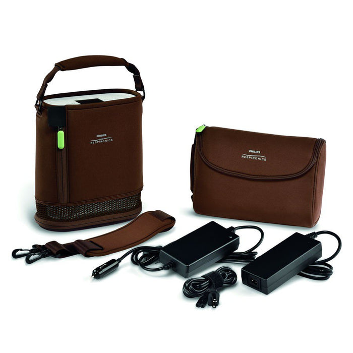 Philips Respironics SimplyGo Mini Travel Bundle - Portable Oxygen Concentrator with Pulse Oximeter, Backpack, and Cannulas