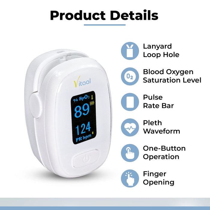 Vitaal S11 OLED SpO2 Finger Pulse Oximeter Blood Oxygen Saturation Monitor