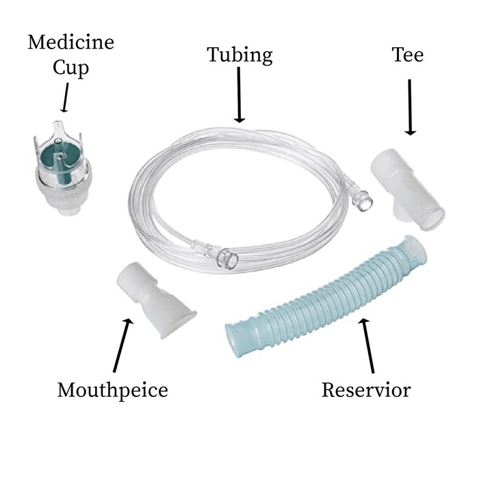 Hudson RCI Disposable MicroMist Nebulizer with Tee, 7ft Tubing, Mouthpiece, & Reservoir